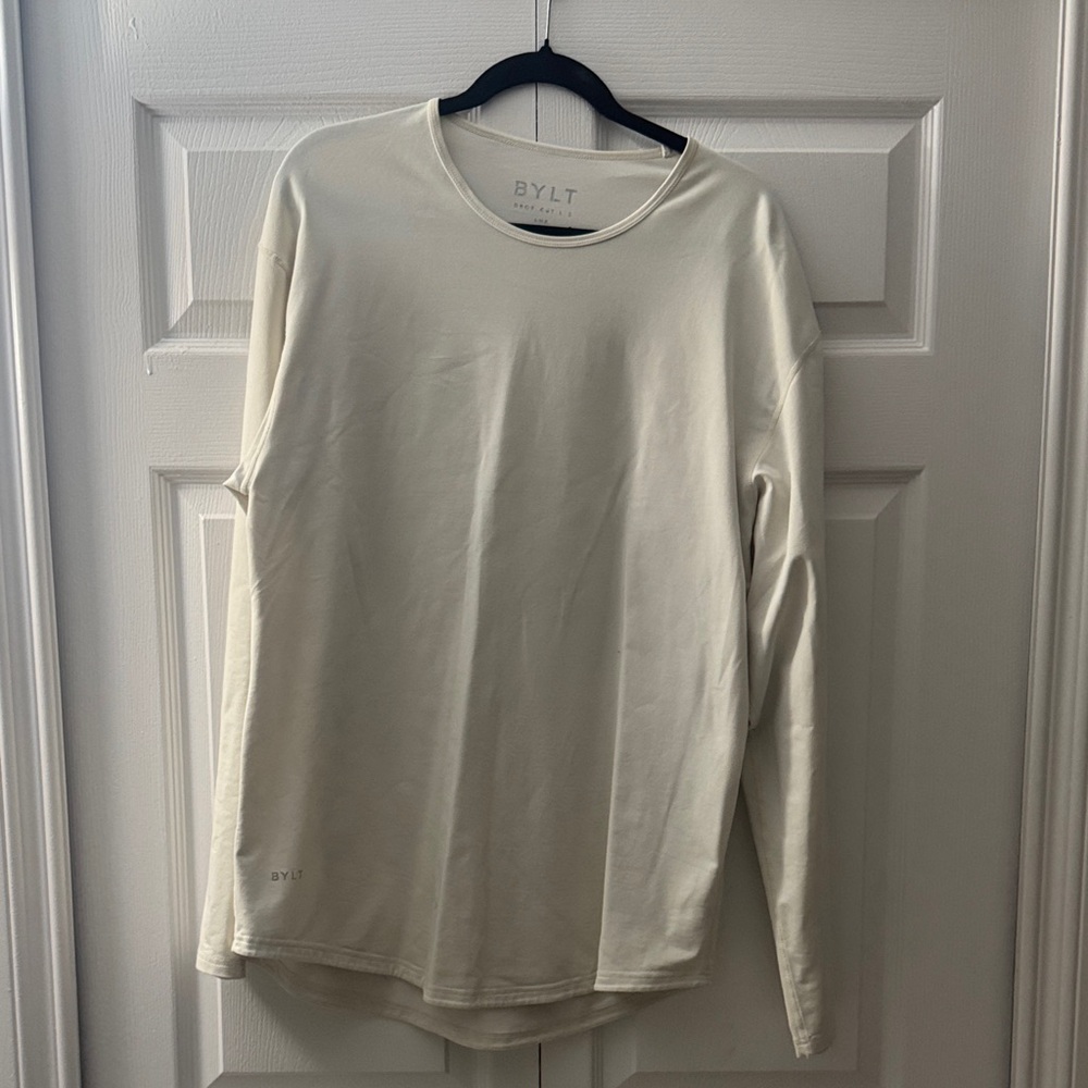 BYLT Basics Men's Off-White Long Sleeve Tee